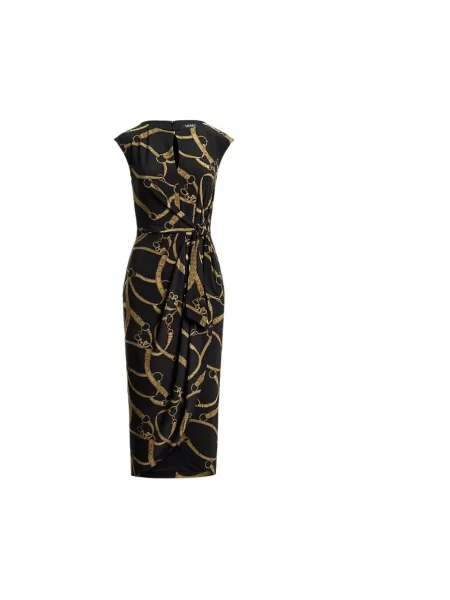 Lauren Ralph Lauren sukienka midi dopasowana czarny