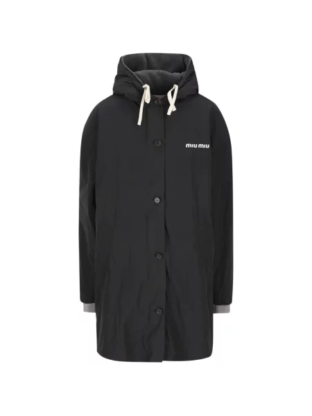 Geacă Miu Miu din fleece negru