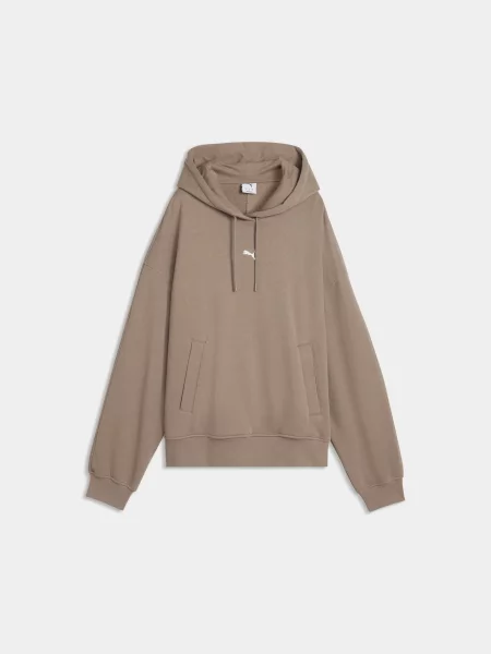 Худі PUMA Ess Oversized Hoodie Tr комбінований верх бежевий