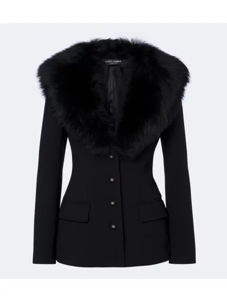 Geacă Dolce&gabbana de lână negru