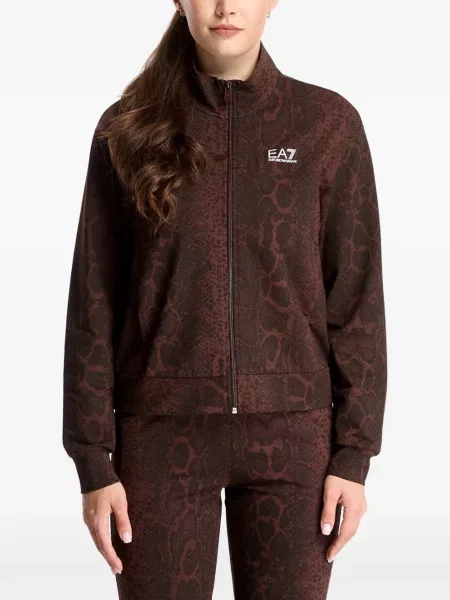 Hanorac cu fermoar Ea7 Emporio Armani maro