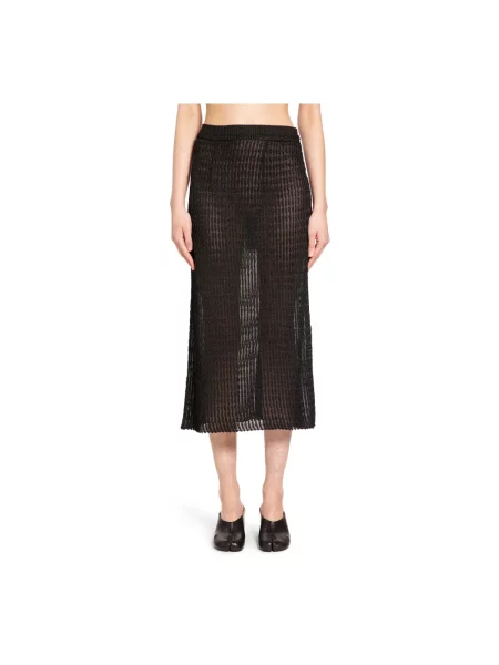 Dzianinowa spódnica midi Maison Margiela czarna