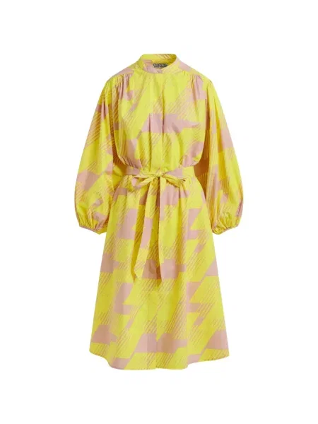 Rochie midi Essentiel Antwerp până la genunchi de costum galben