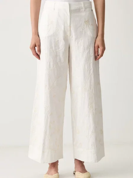 Pedro del Hierro pantaloni pentru femei din alb