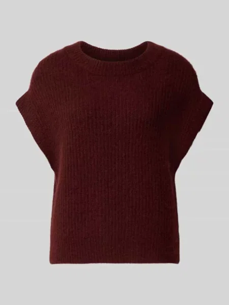 Bezrękawnik z dzianiny z mieszanki kaszmiru i bawełny Herzen's bordowa