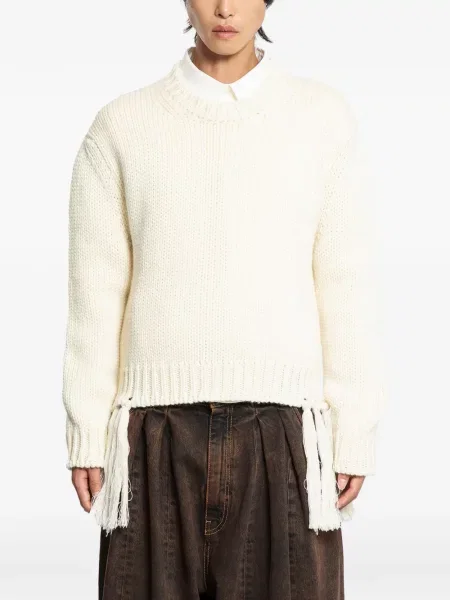 Vlněný svetr Hed Mayner s třásněmi