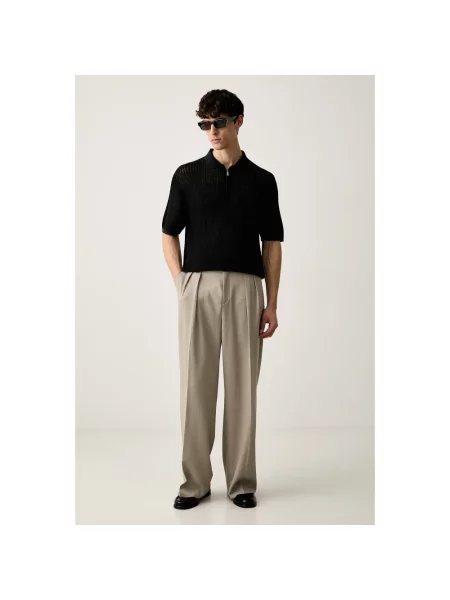 Koszulka polo Emporio Armani wełniana czarna