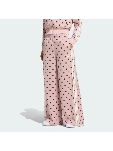 KALHOTY SATIN POLKA DOTS WIDE LEG bílé
