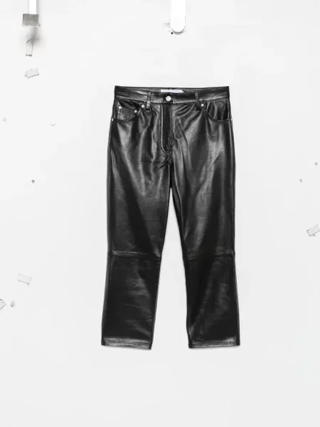 Decupat pantaloni Iro din piele negru