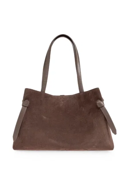 Geantă shopper Yuzefi din piele de căprioară maro