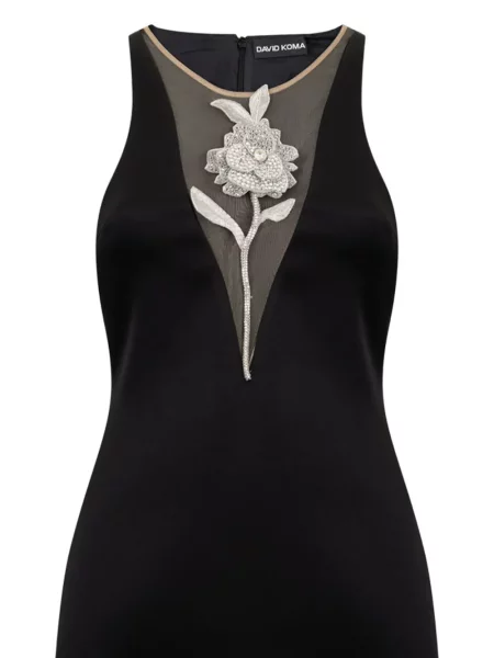 Rochie mini David Koma de cristal de costum negru