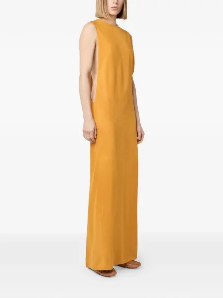 Rochie maxi Tod's din piele portocaliu