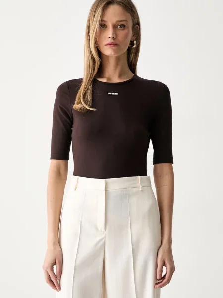 Rotate tricou pentru femei cu modal maro