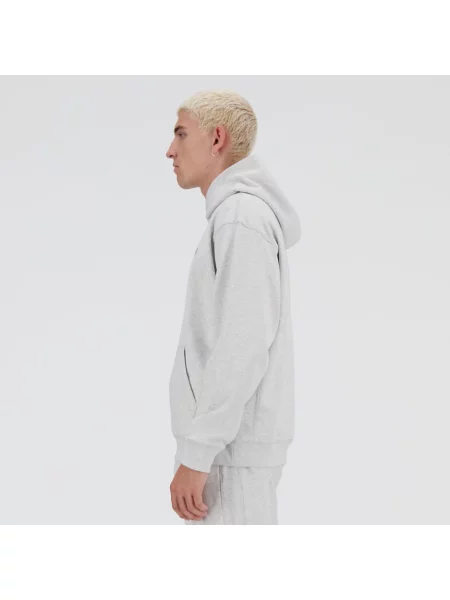 Bluza z kapturem New Balance z kapturem frotte szara