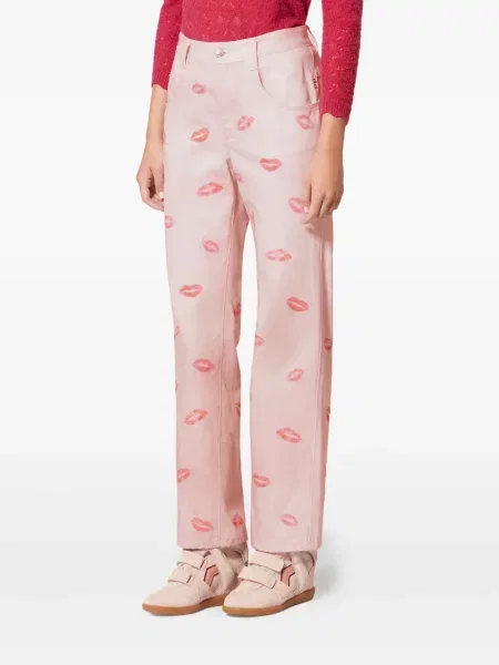 Pantaloni Marant Etoile cu imagine roz