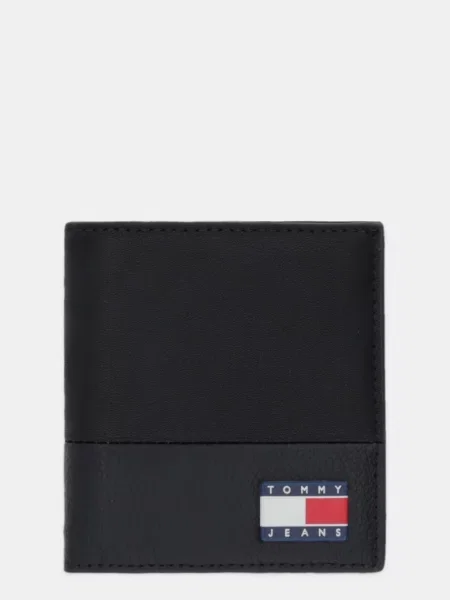 Usnjena denarnica Tommy Jeans črna