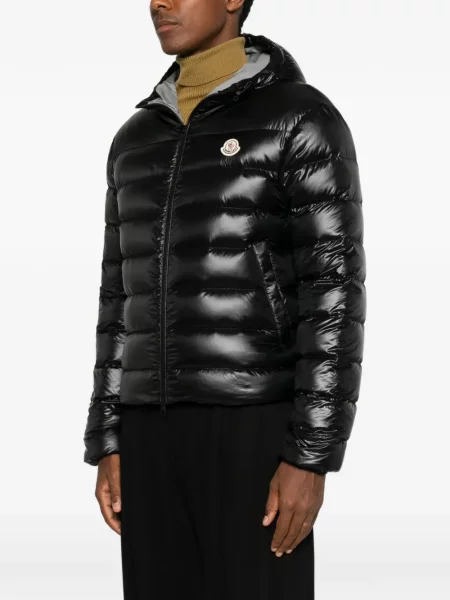 Geacă Moncler cu glugă negru