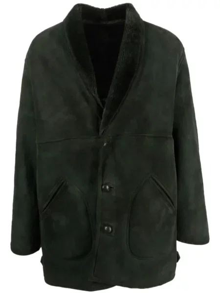 Ovčí kůže kabát z ovčí kůže Burberry Pre-owned zelený