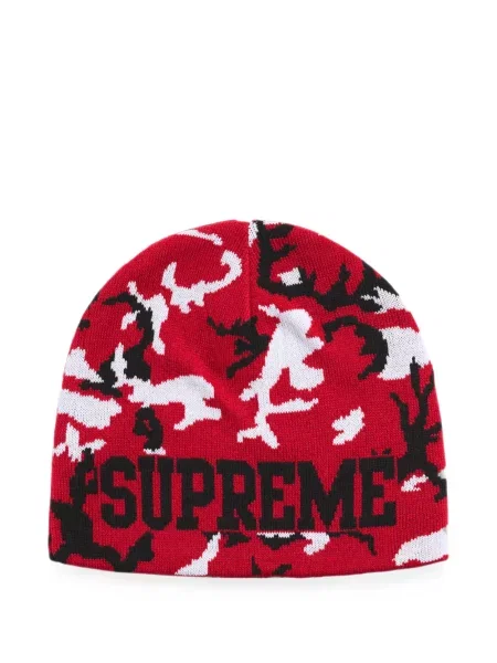 Căciulă Supreme cu model camuflaj roșu