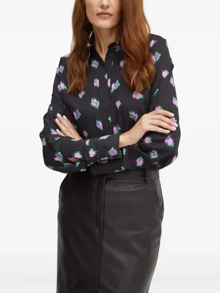 Cropp cămașă Silvian Heach cu model floral cu imagine negru
