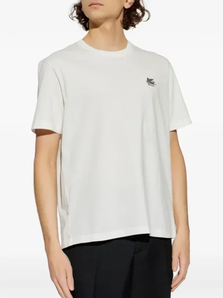 Tricou Etro cu broderie alb