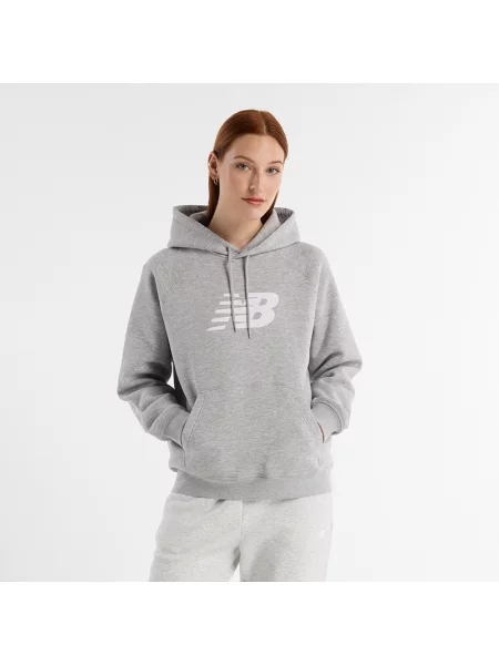 Mikina New Balance Fleece Hoodie athletic grey šedá