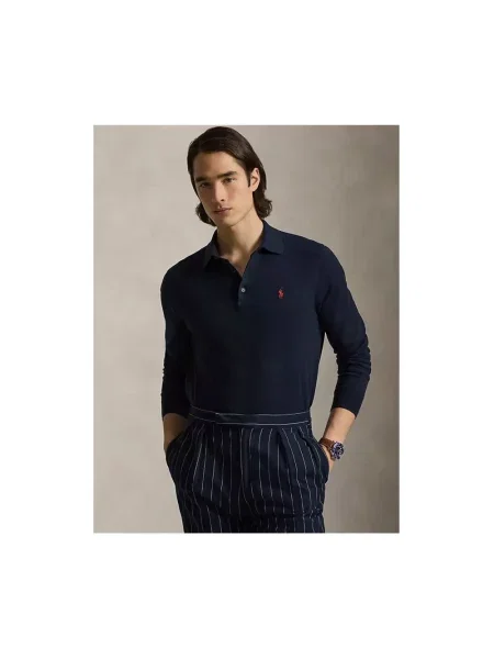 Koszulka polo o kroju Regular Fit z czystej bawełny Polo Ralph Lauren niebieskie