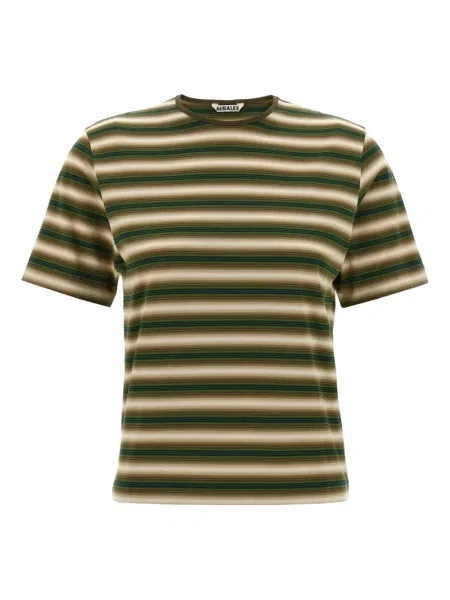 Koszulka Auralee z okrągłym dekoltem zielona