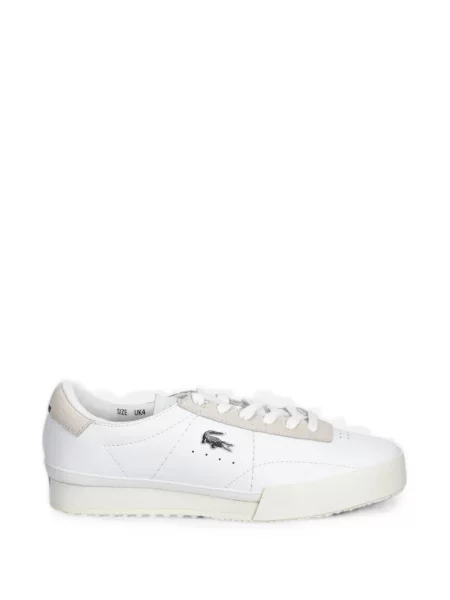 Sneakerși Lacoste din piele de căprioară cu autograf alb