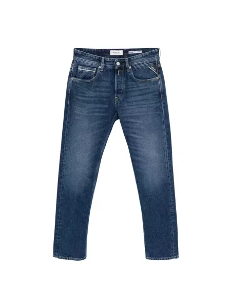 Jeansy straight leg Replay niebieskie