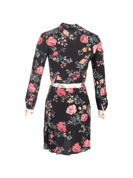 Rochie tip cămașă Maje cu model floral de costum negru
