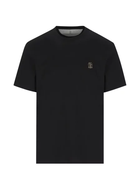 Tricou Brunello Cucinelli cu broderie negru