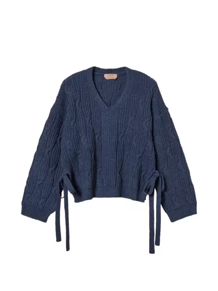 Pulover Twinset tricotate cu legături albastru
