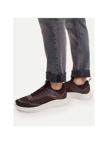 Sneakersy Calvin Klein Light Eva Run Lace Sock Mm Tmavo hnedá