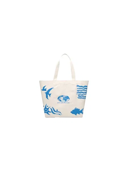 Dedicated Beach Bag Sundre Beach Collage Off-White Unisex Plecaki i torby Dedicated Krem Size: One size biała
