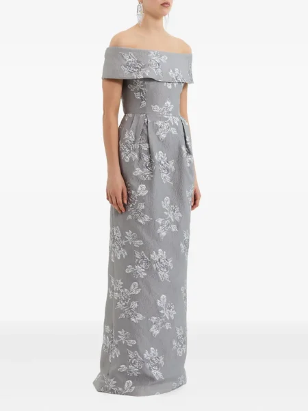 Rochie Rebecca Vallance cu model floral argintiu