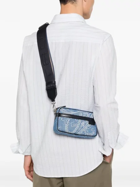 Geantă Etro cu model paisley albastru