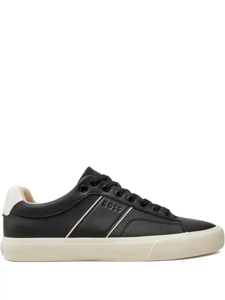 Sneakerși Hugo cu șireturi din dantelă negru