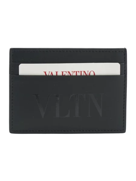 Lniany portfel Valentino czarny