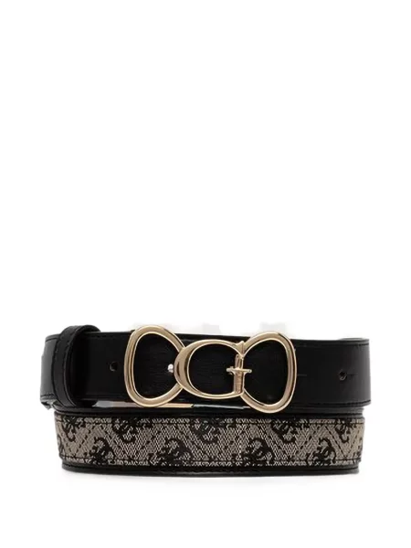 Reversibil curea Guess cu autograf negru
