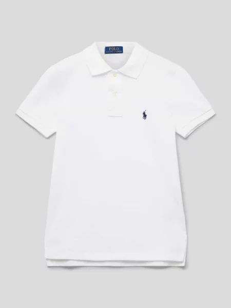 Koszulka polo z wyhaftowanym logo Ralph Lauren biała