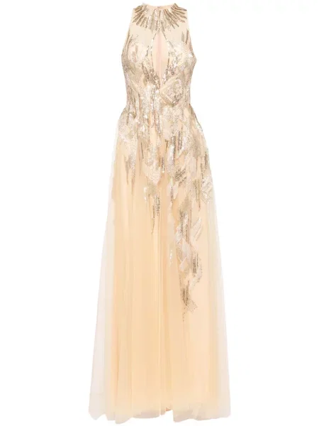 Rochie maxi Saiid Kobeisy cu broderie lungă de costum