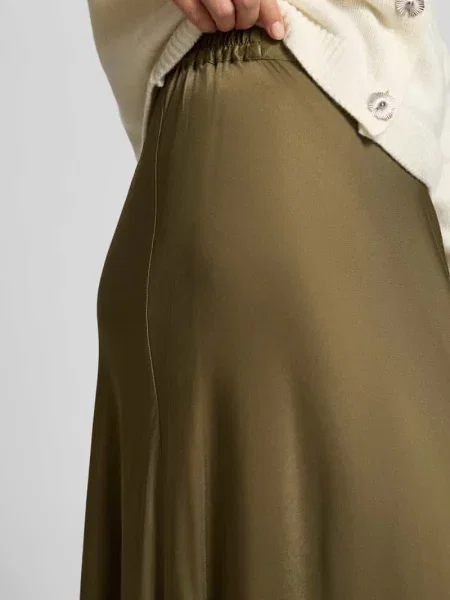 Długa spódnica z z elastycznym Milano Italy khaki