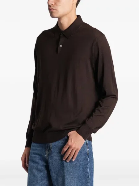 Lung tricou polo Ballantyne maro