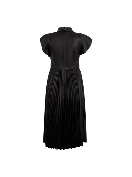 Sukienka midi Red Valentino skórzana czarna