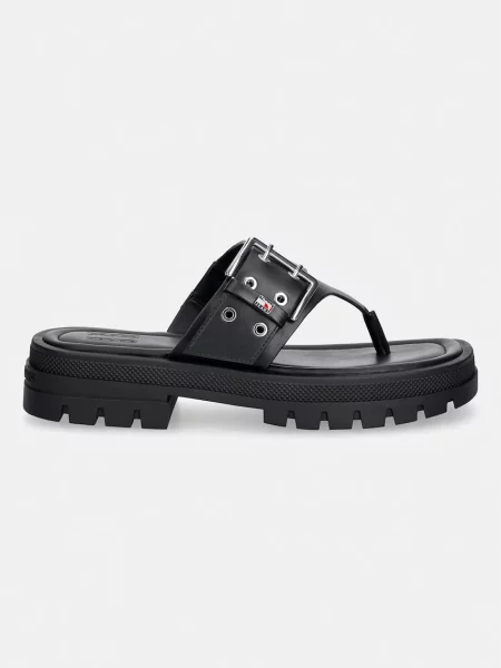 Tommy Jeans japonke TJW BUCKLE SANDAL črna
