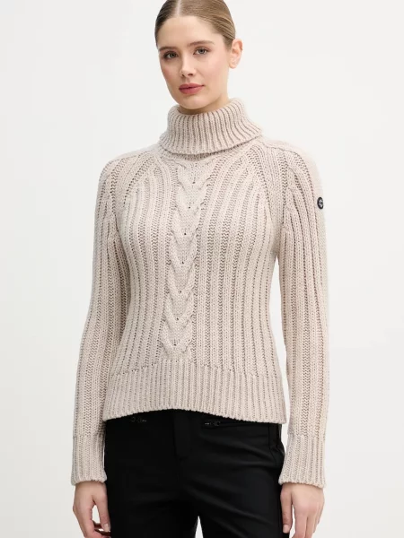 Newland pulover din amestec de lână LADY WOOL SWEATER călduros cu guler bej