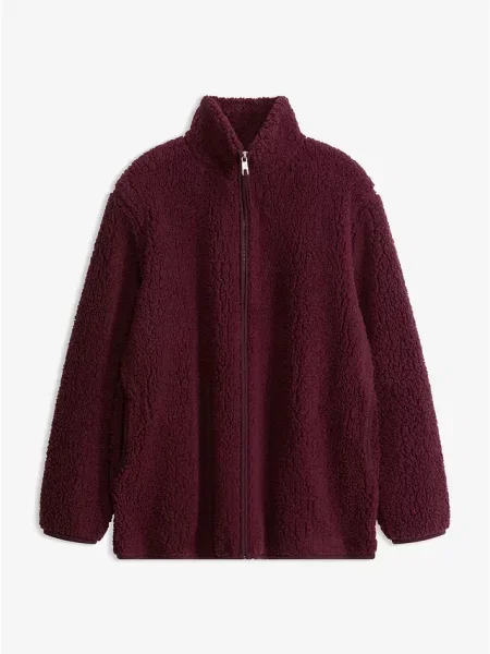 Bluza rozpinana z kożuszkiem czerwona