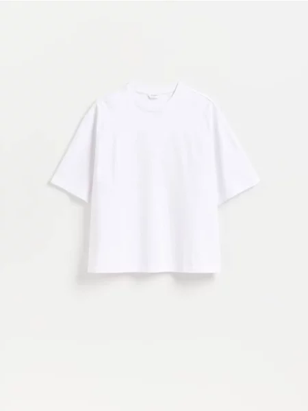 Reserved Tricou uni boxy alb