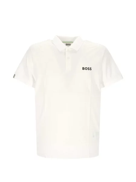 Tricou polo Boss cu imagine alb
